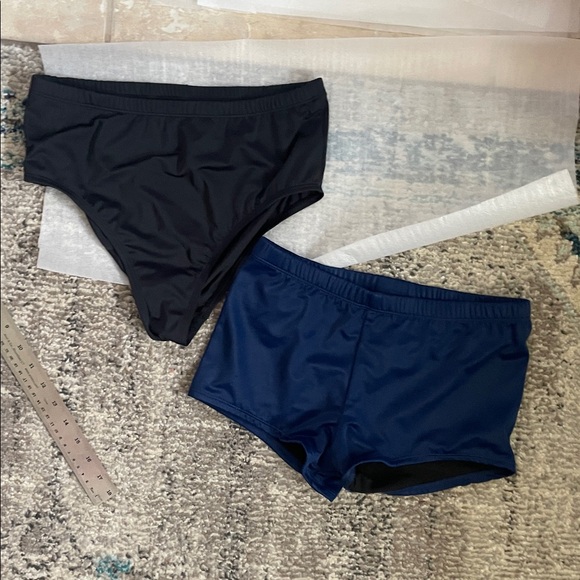 🖤2/$25 NEW 2 pc swim Black and Navy Swim Shorts bathing suit high rise - Picture 13 of 13